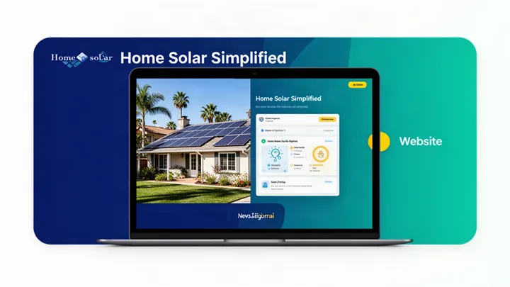 Website: Home Solar Simplified educational resources on a laptop